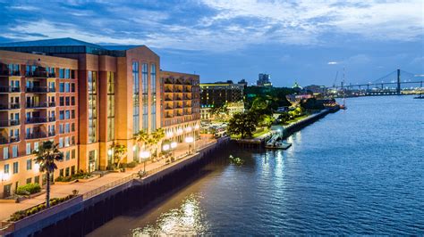 savannah hotels riverfront with balconies.